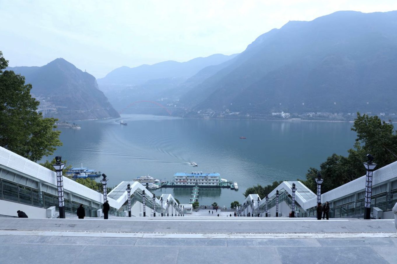 La vista dall’alto della scala urbana mobile più lunga del mondo