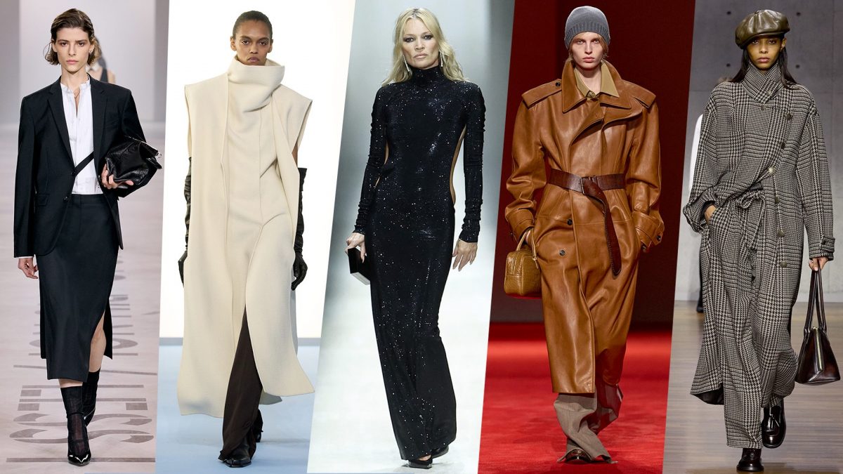 da sinistra Fendi, Sportmax, Gucci, Bottega Veneta, Emporio Armani