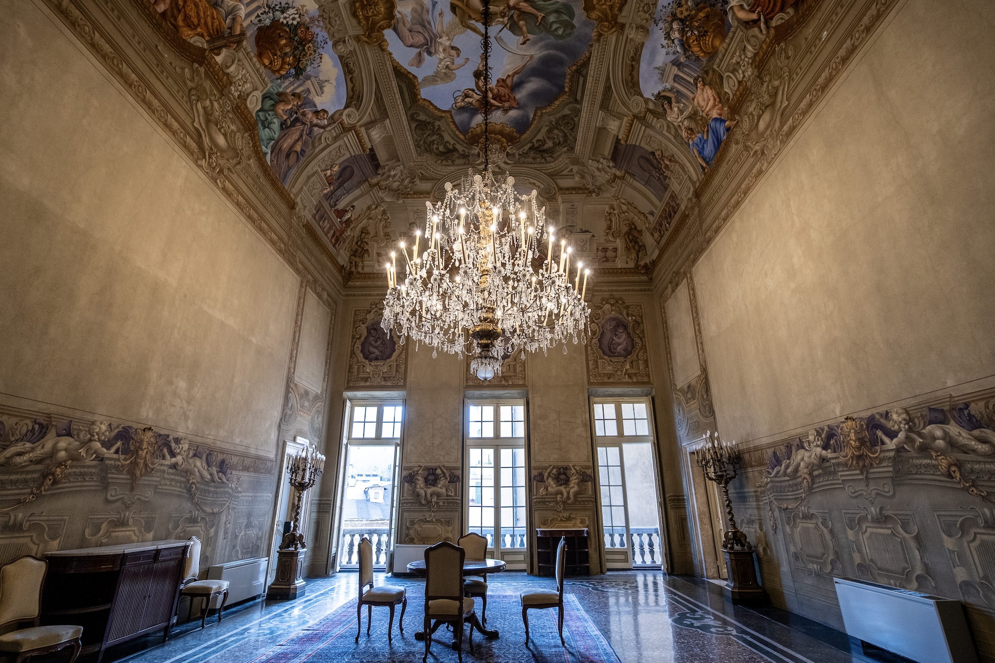 La sala principale di Palazzo Gio Battista Centurione Pitto