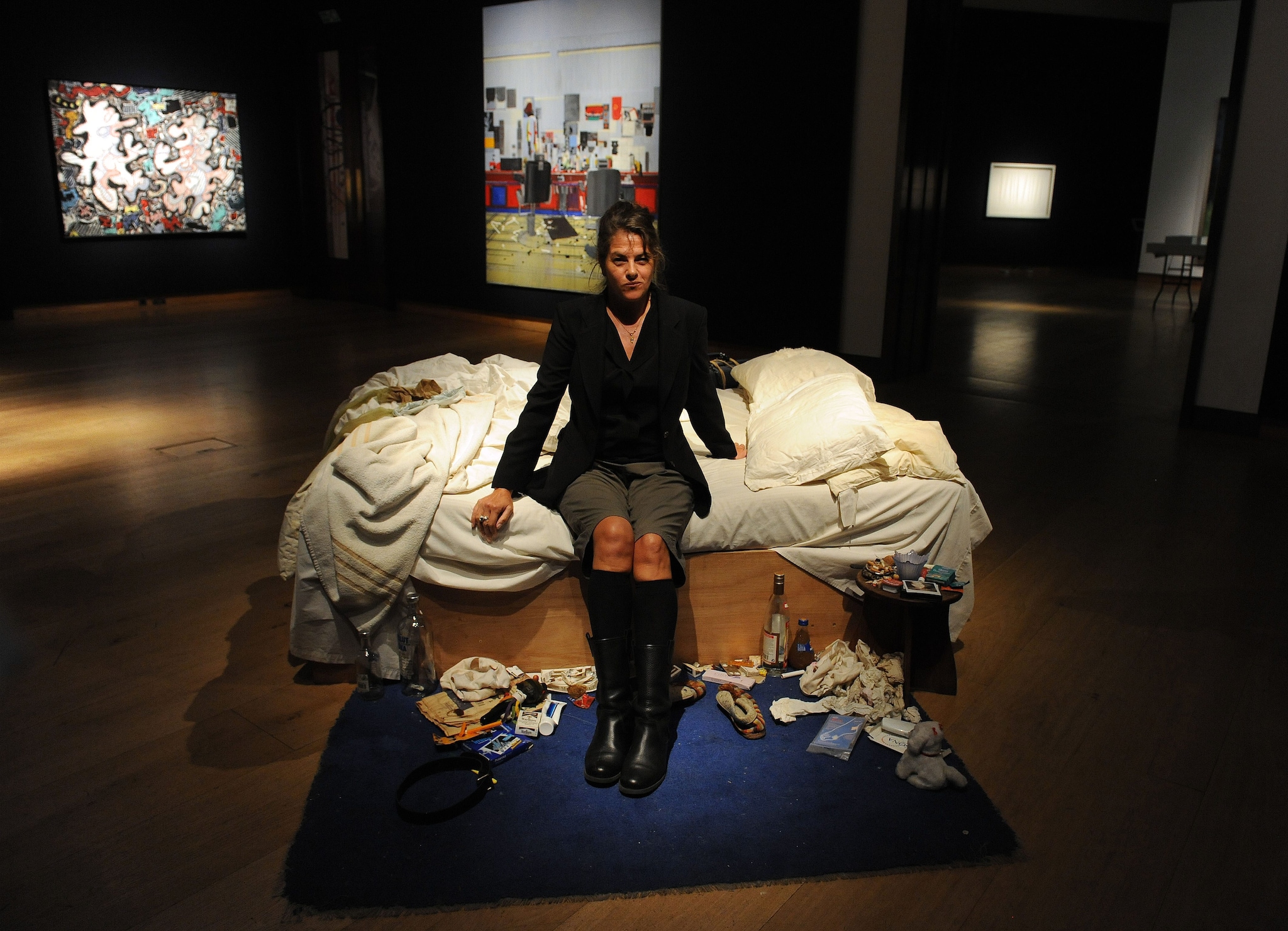 Tracey Emin e My Bed nel 2014 durante l’asta