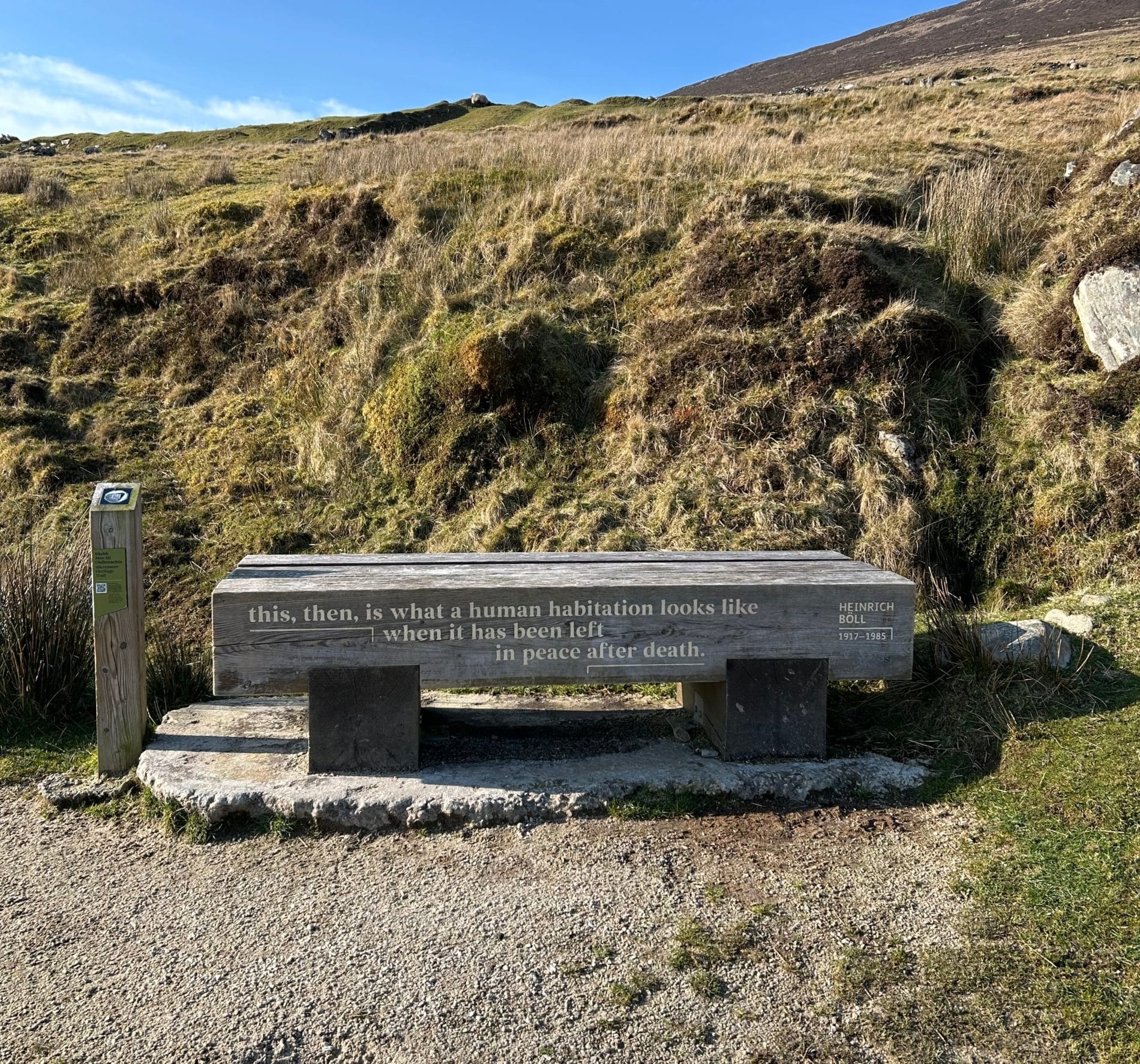 Una panchina al Slivemore Deserted Village