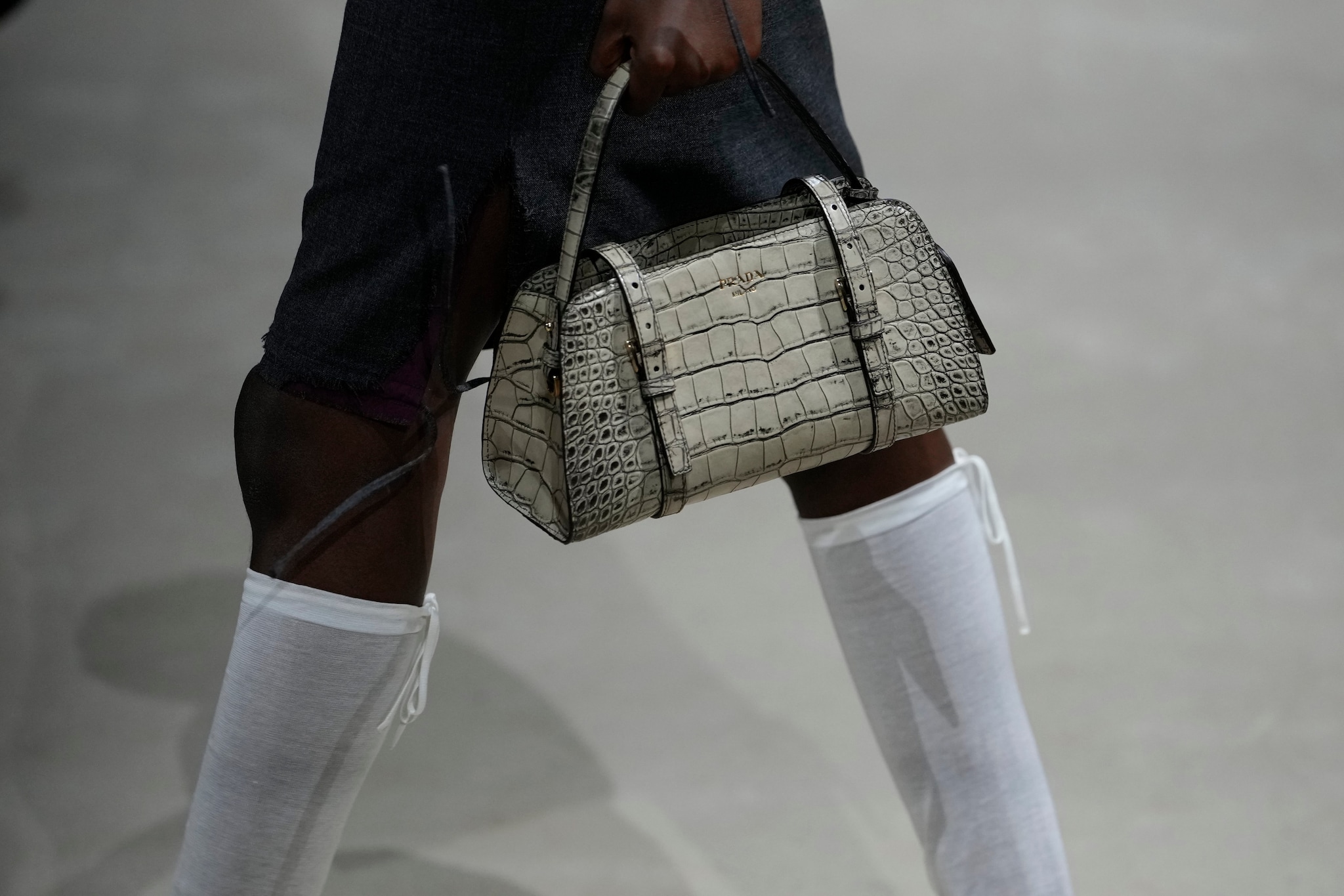 Doctor bag in coccodrillo Prada