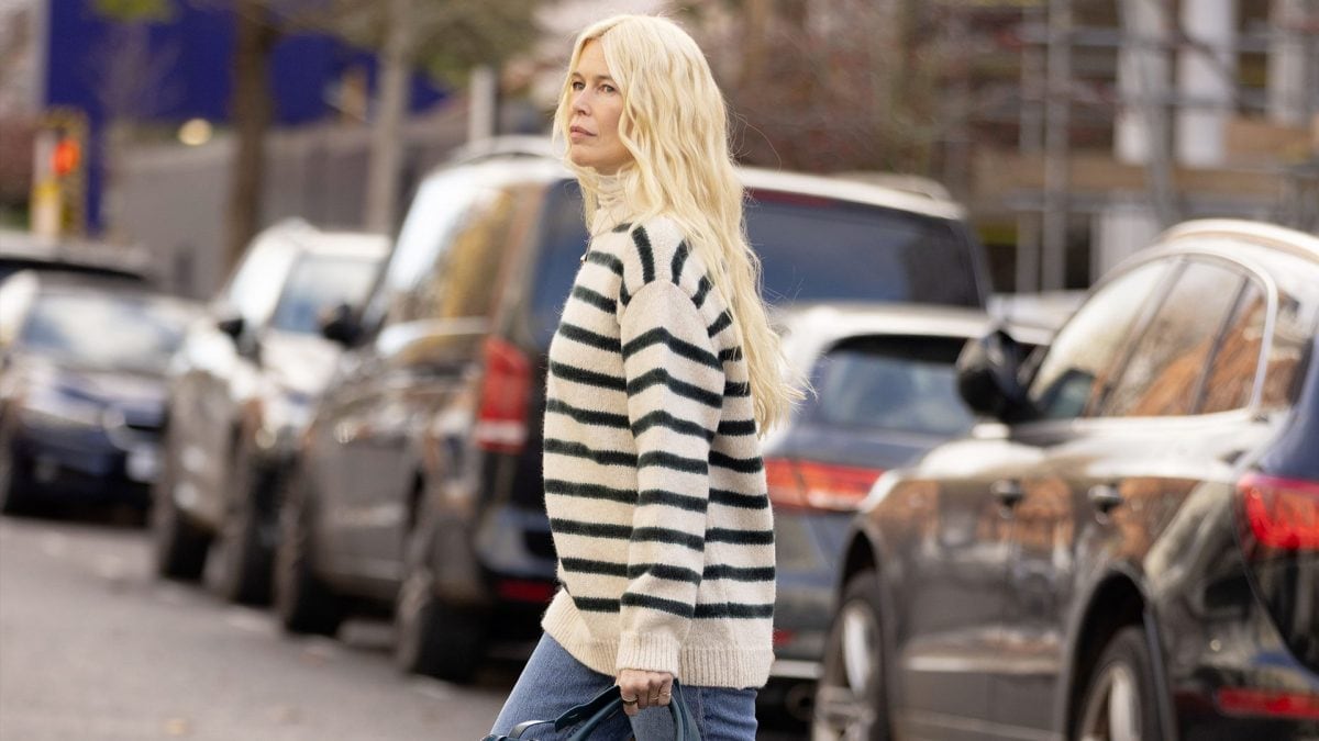 Claudia Schiffer con pull marinière