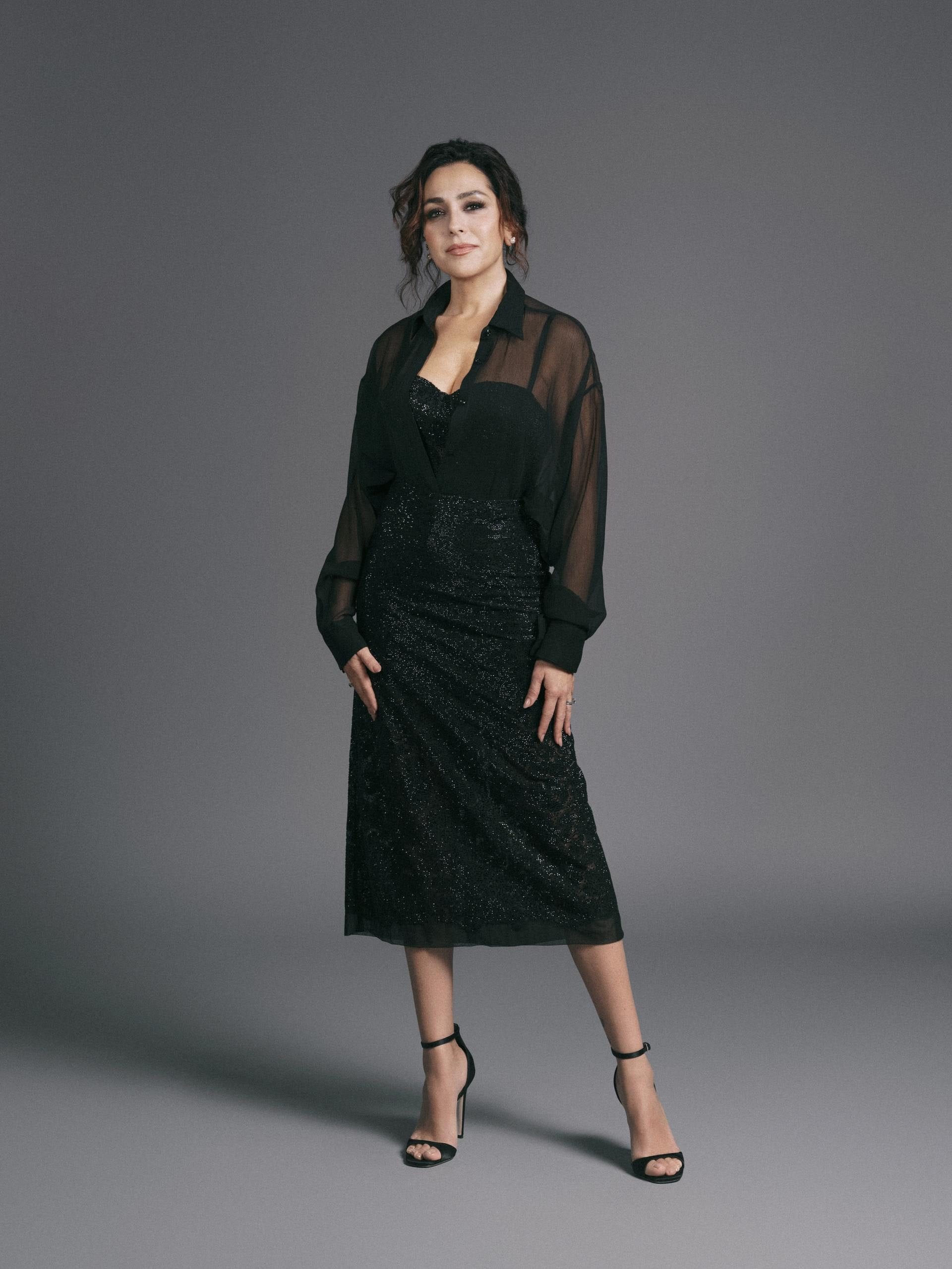 Francesca Vaccaro in Ermanno Scervino, finale di Sanremo