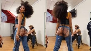 A quali jeans si riferiva Carlo Conti: il modello tanto discusso della ballerina di Samurai Jay