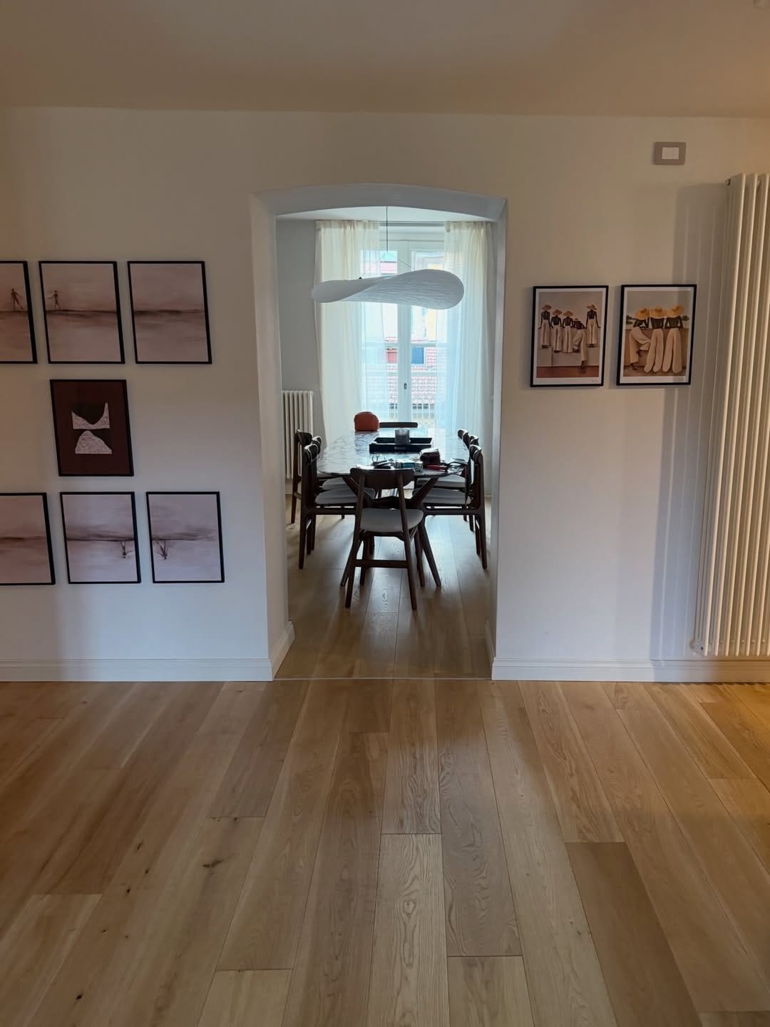 La lampada di design in sala da pranzo