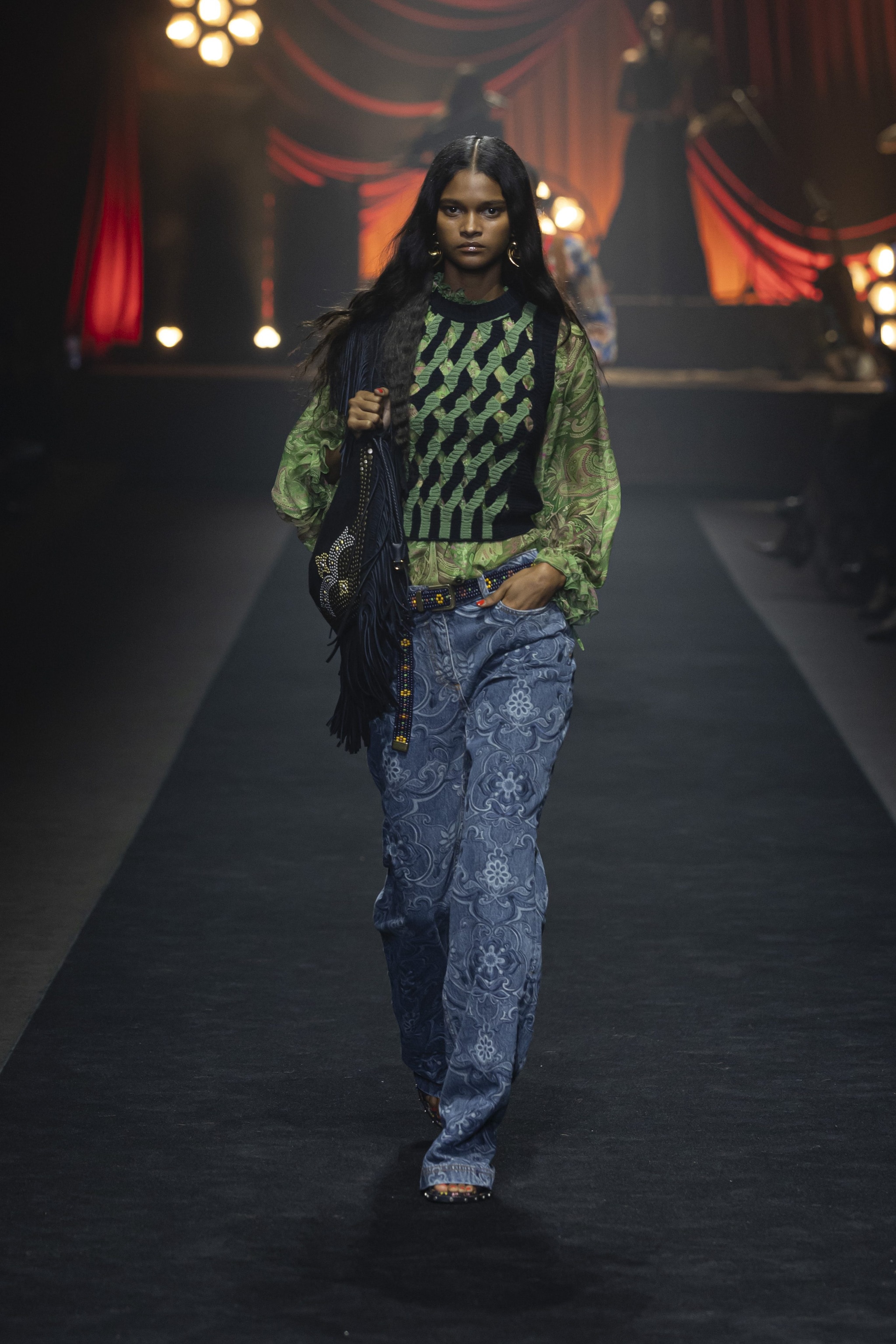 Jeans in denim stampato Etro