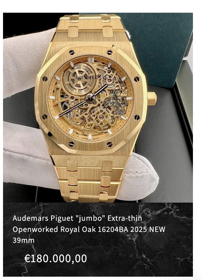 L’orologio di Tony Effe in vendita su un ecommerce specializzato