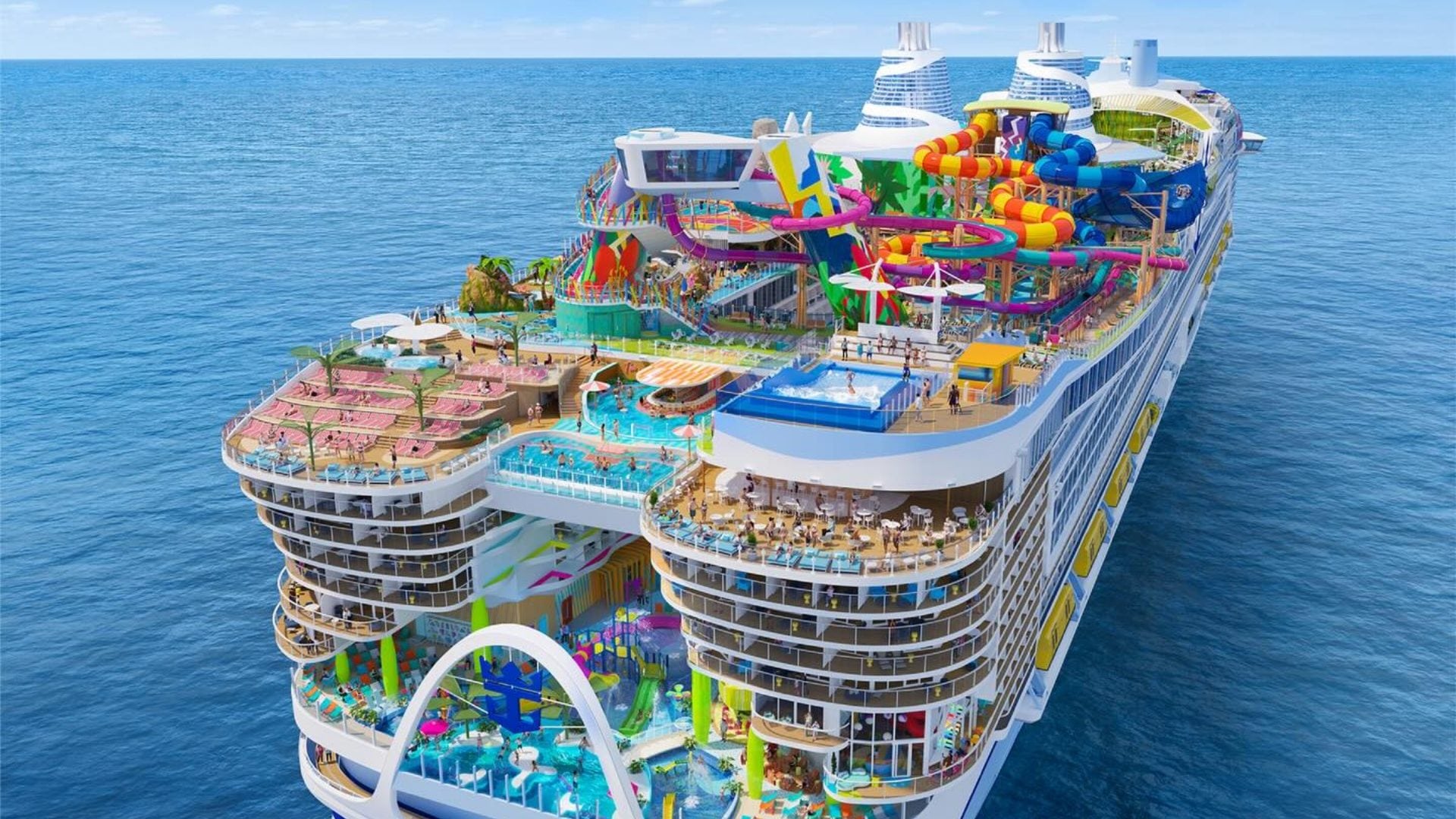 Le foto della nave da crociera più grande al mondo: ha un acquapark e 28 ristoranti