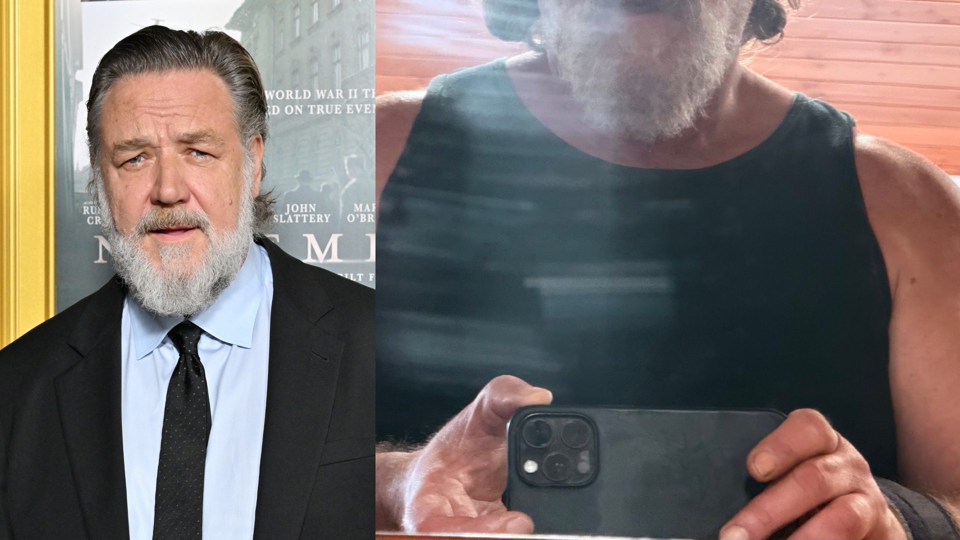 La foto di Russell Crowe che mostra la trasformazione fisica per il reboot di Highlander