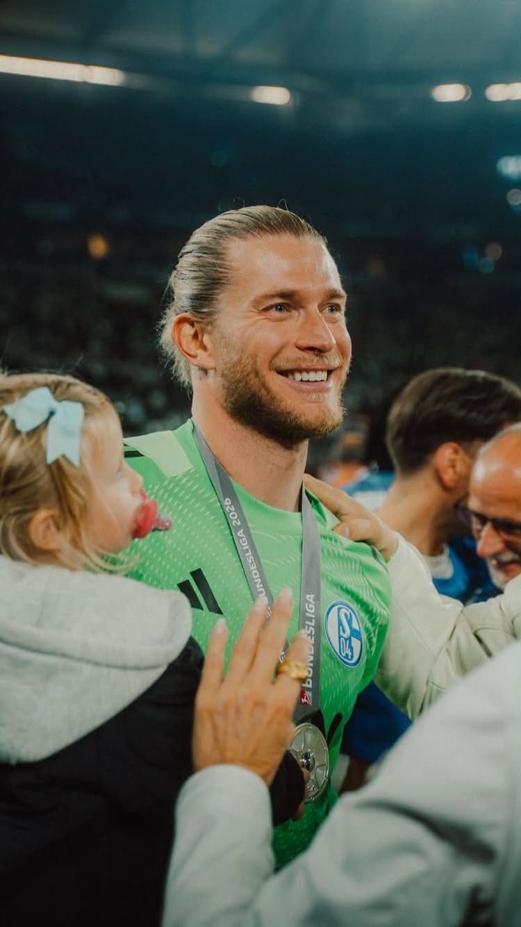 Loris Karius con Aria all’ultima di campionato