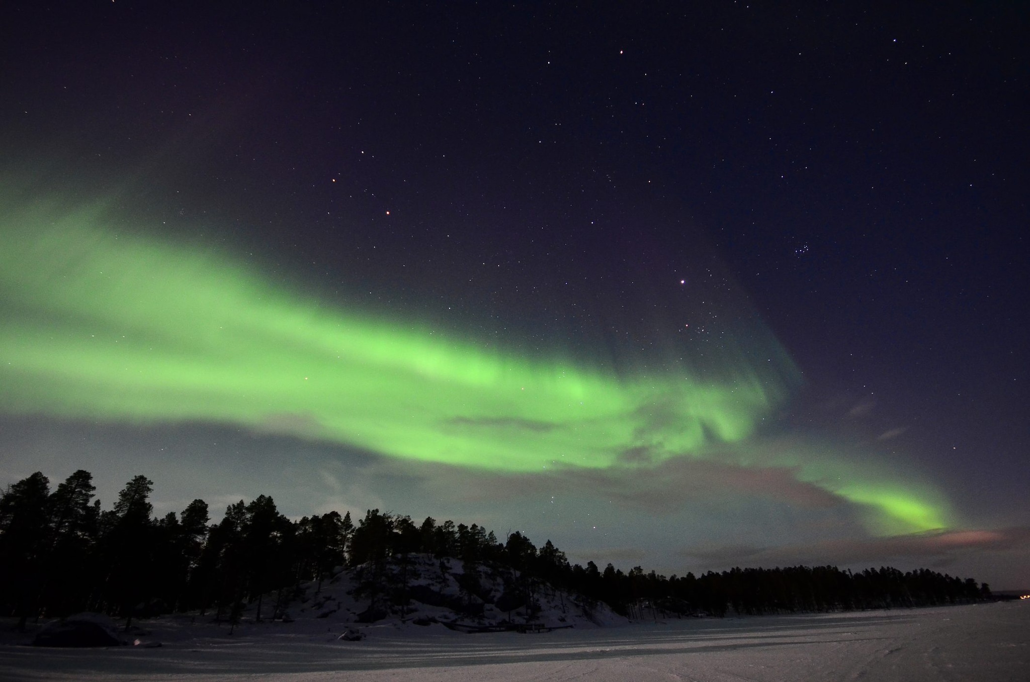 L’aurora boreale a Inari, Finlandia