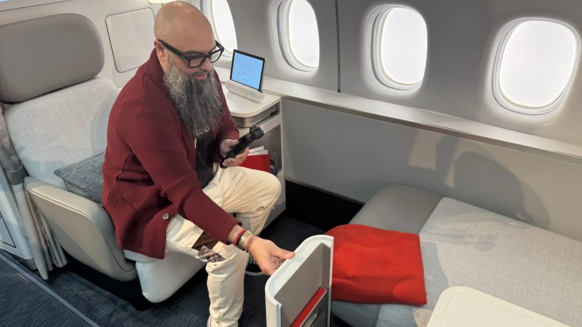 Matteo di The Flight Club nella first Class di Air France