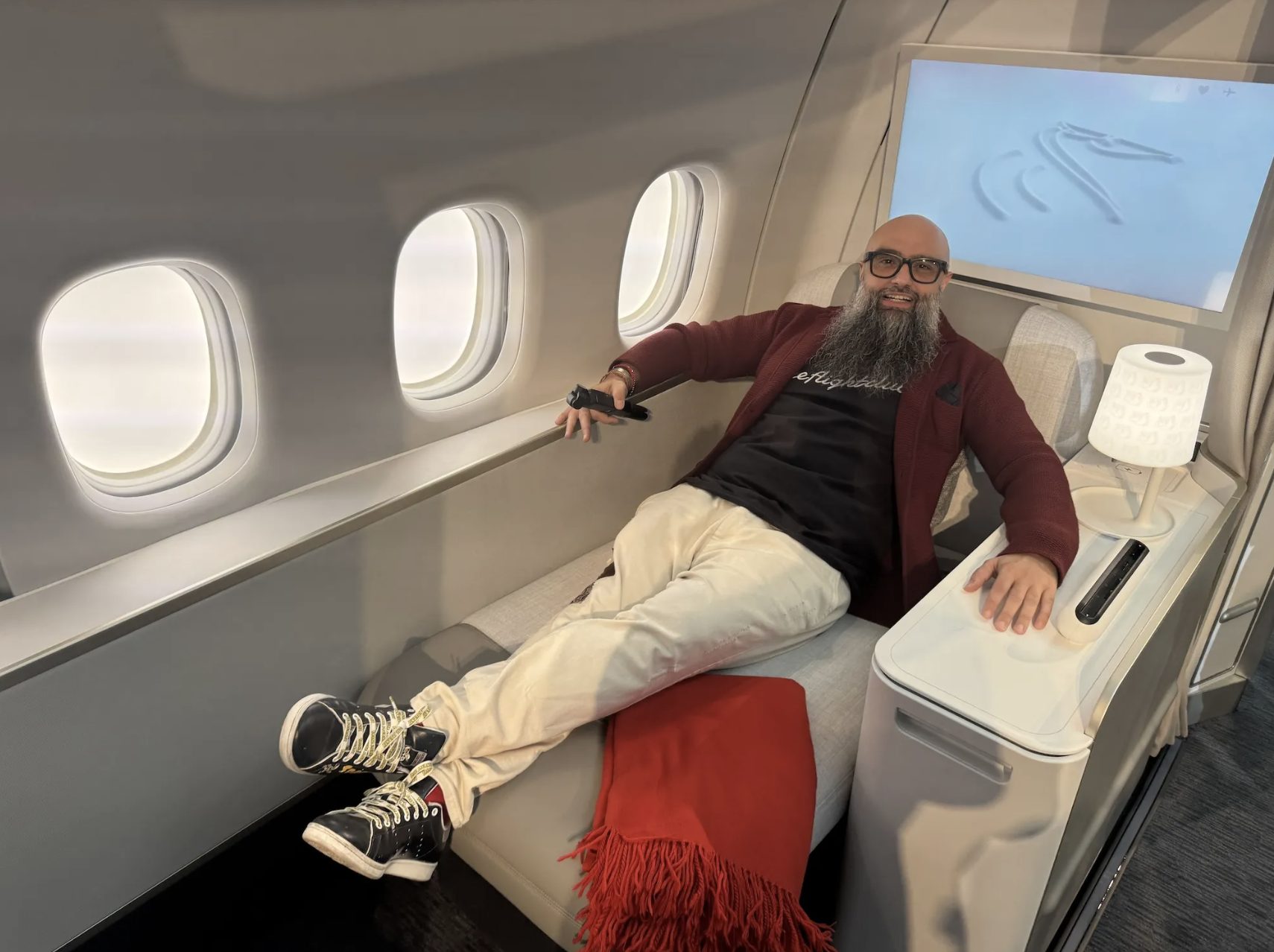 Matteo nella first class di Air France