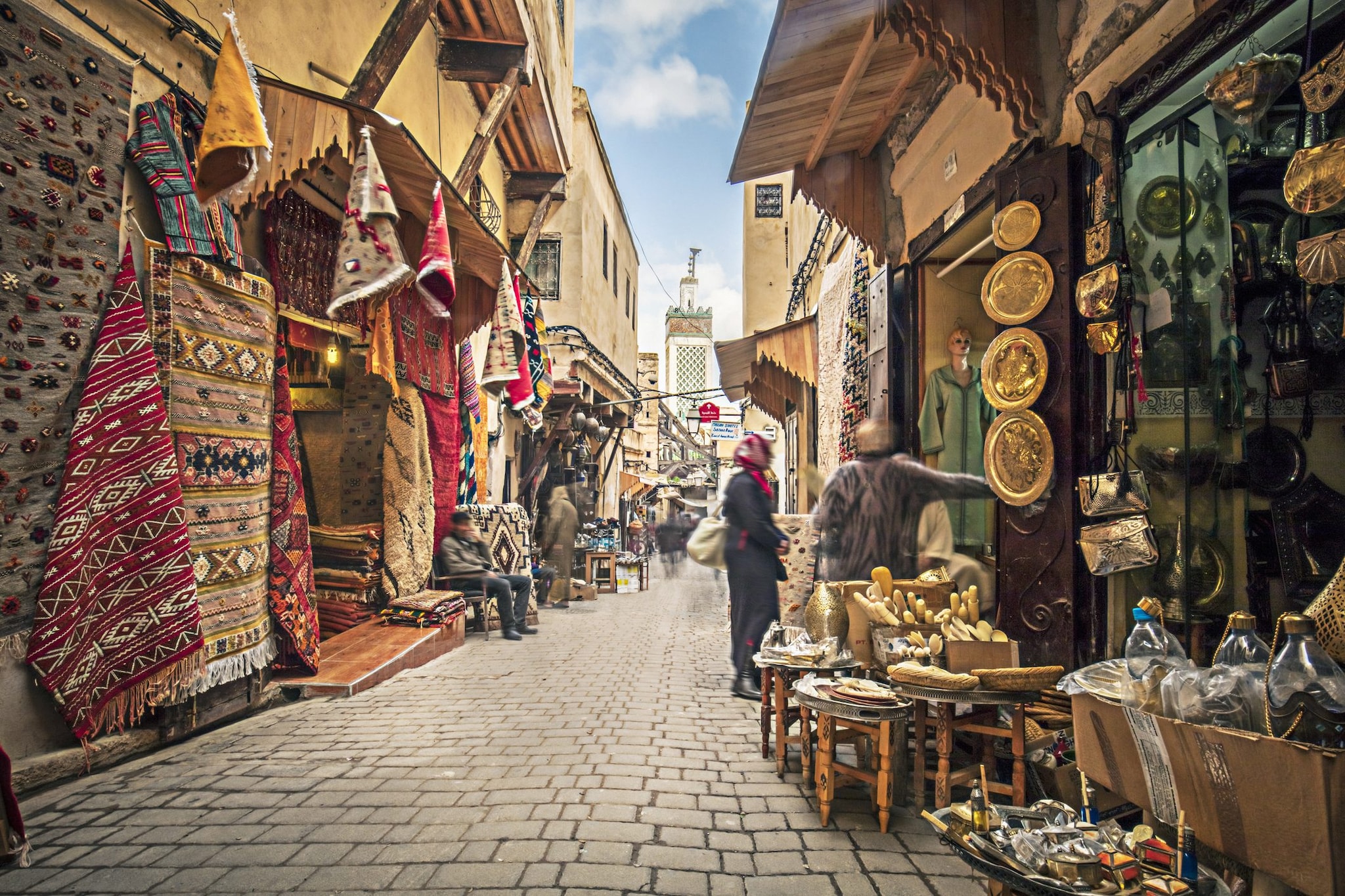 Una delle strade di Fes, Marocco