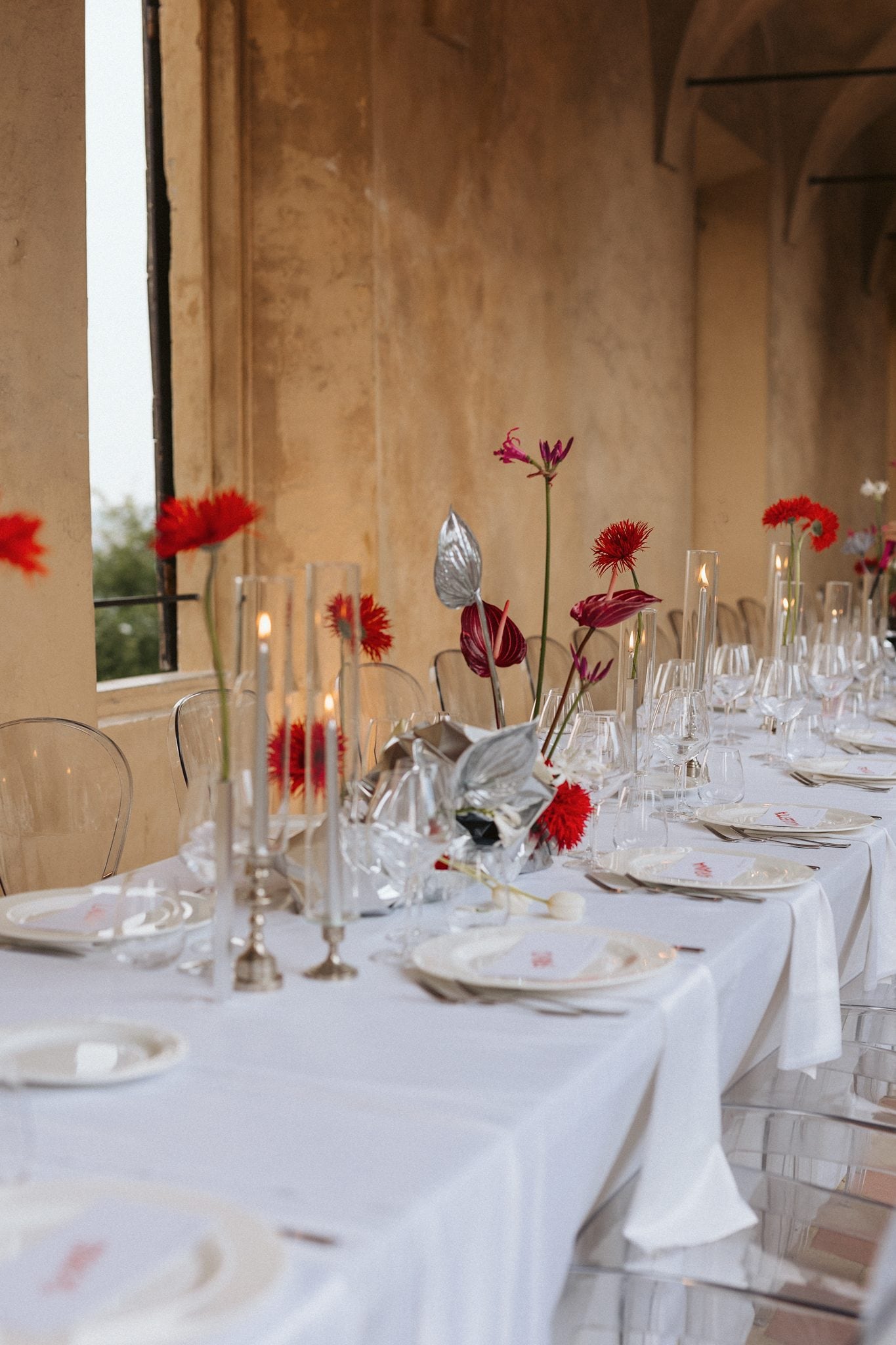 Una tavola per il matrimonio decorata da La Fiorellaia