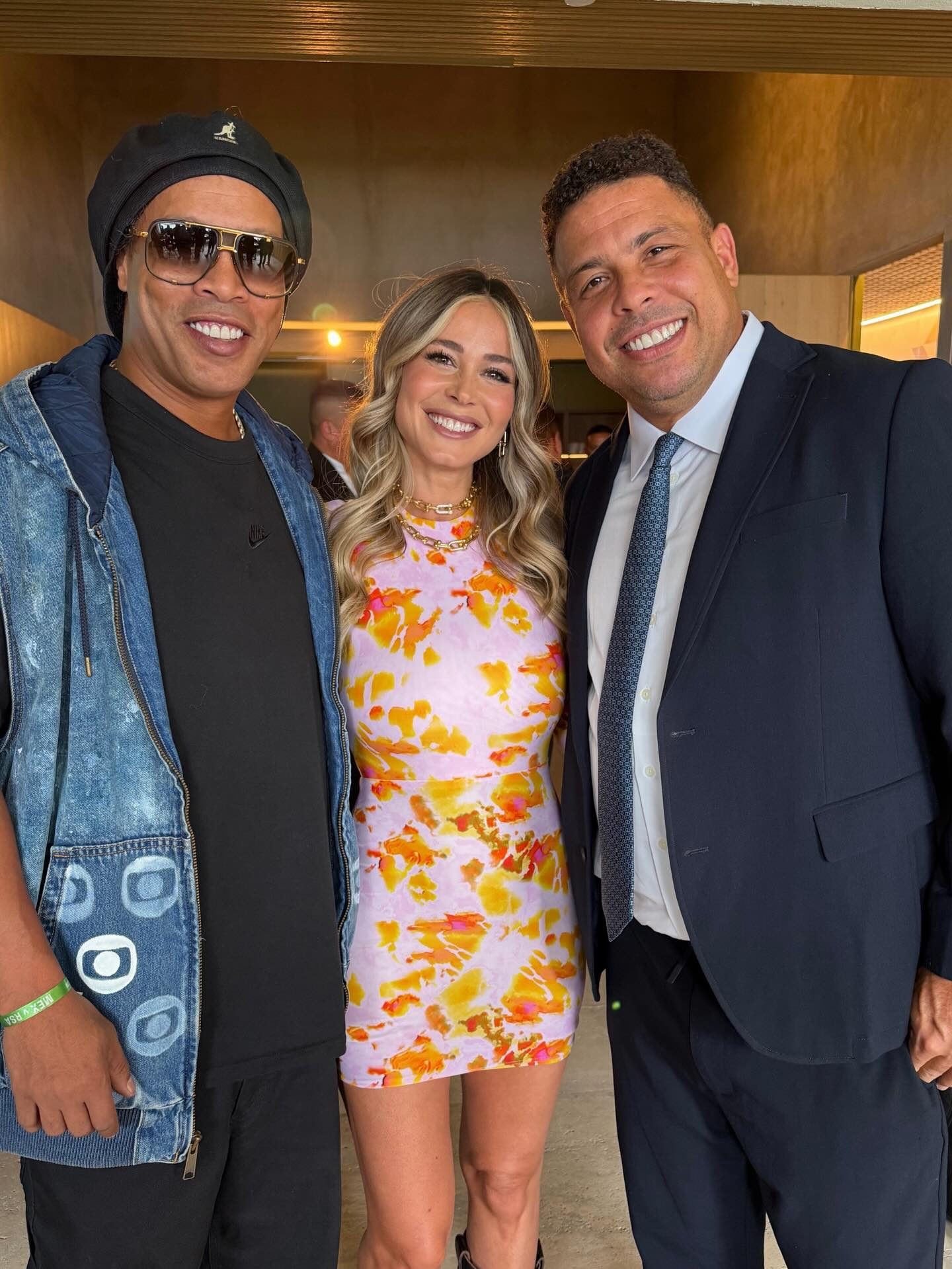 Diletta Leotta con Ronaldinho e Ronaldo