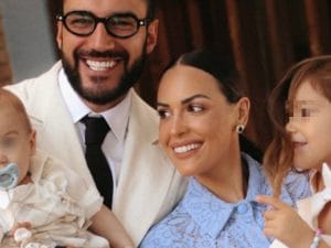 Claudia Dionigi e Lorenzo Riccardi festeggiano il battesimo 