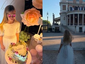 Isabel Totti festeggia la comunione con papà Francesco: party al castello con bomboniere personalizzate
