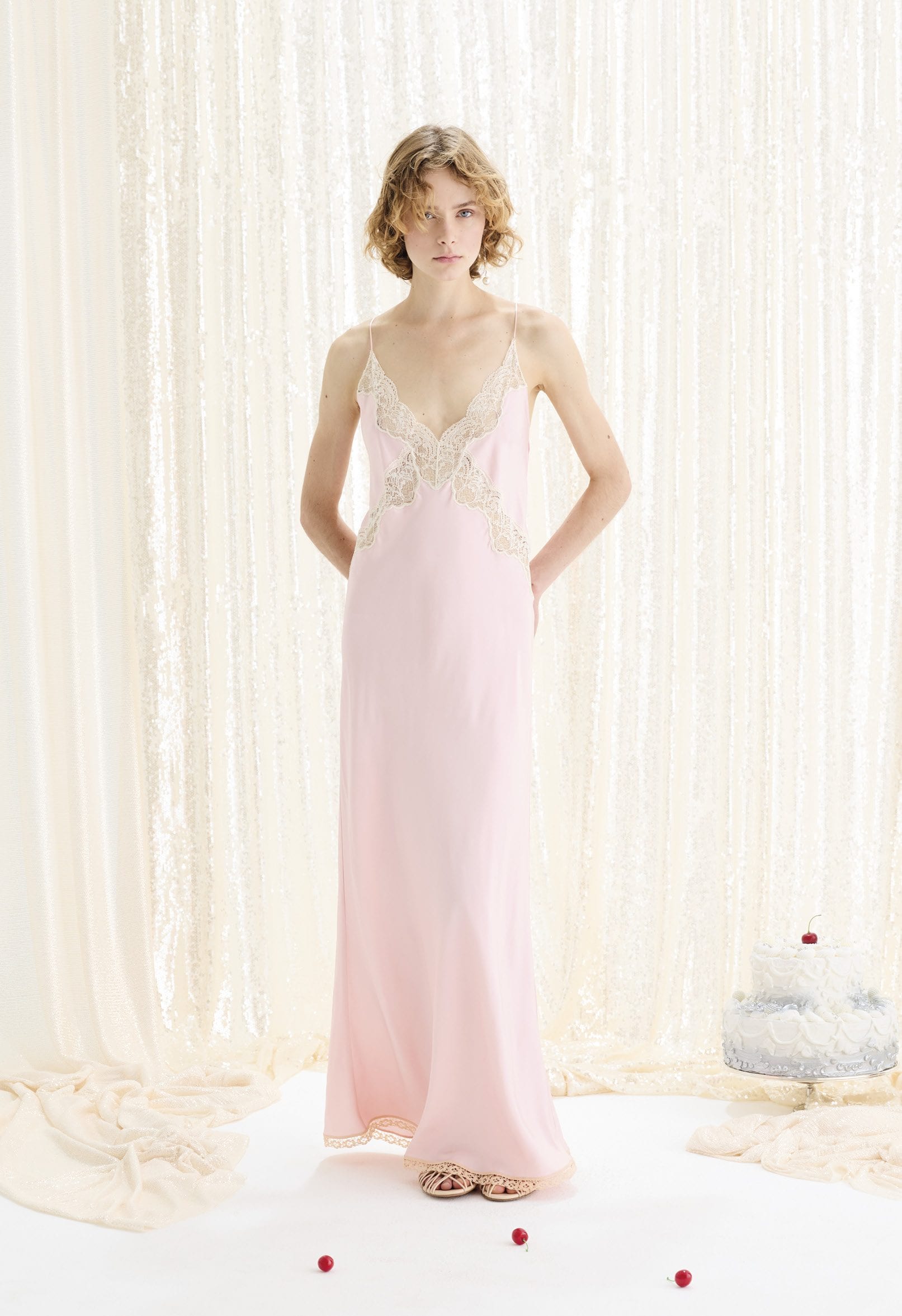 Slipdress con dettagli in pizzo Forte_Forte