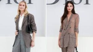 Beatrice Borromeo e Deva Cassel, stesso look a Parigi: i pantaloni trasparenti sono il must dell'autunno