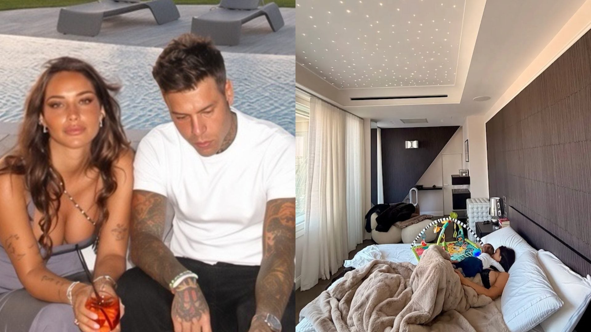 La camera da letto di Fedez ha un soffitto con decine di faretti che sembrano un cielo stellato