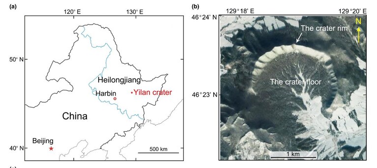 Il cratere Yilan, nella provincia dello Heilongjiang