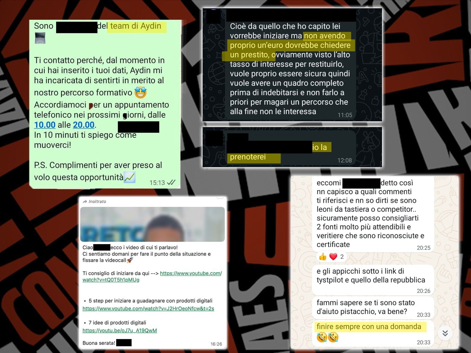 WHATSAPP | I messaggi del team di Aydin Vahabov
