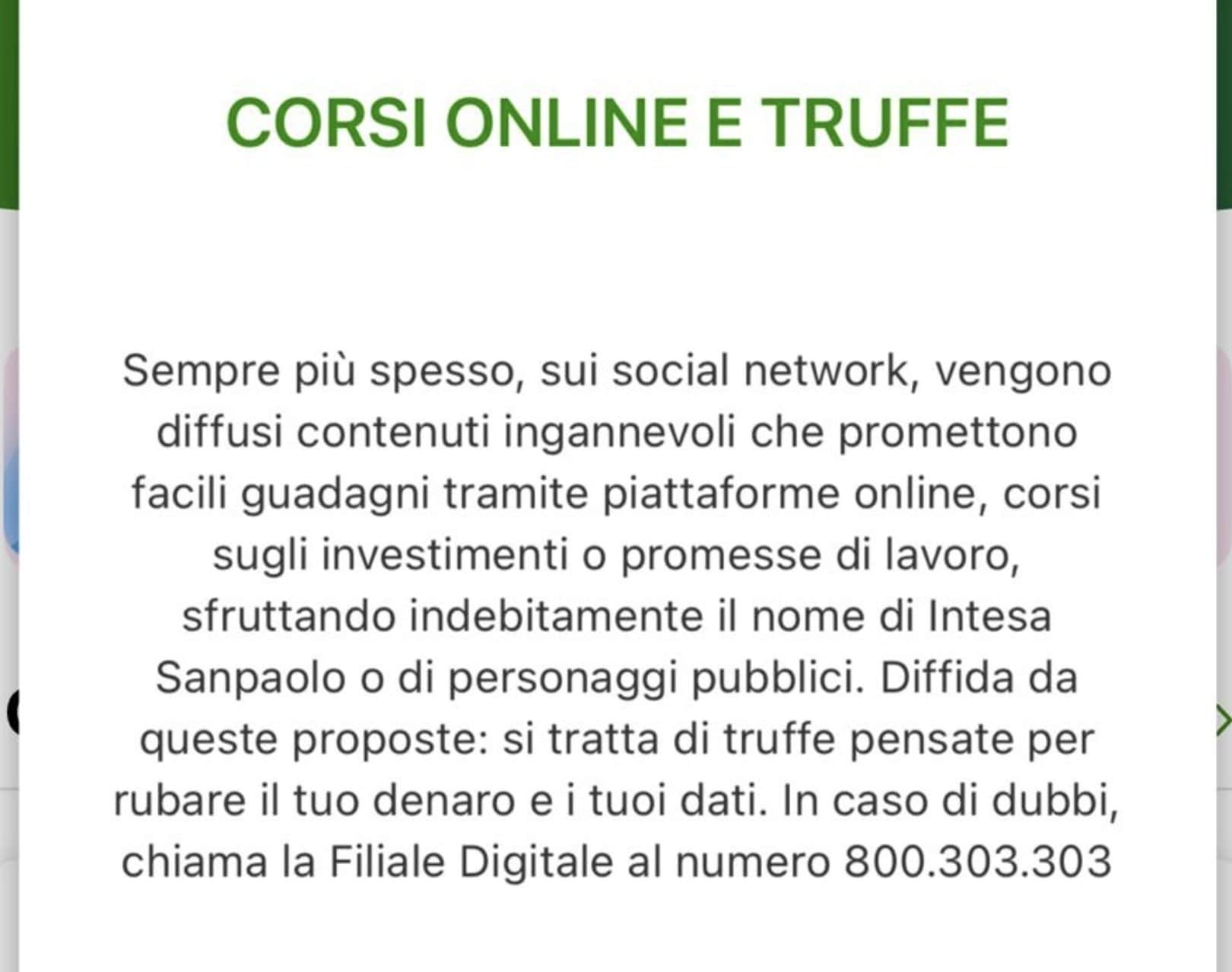 APP INTESA SANPAOLO | Il messaggio arrivato agli utenti della banca