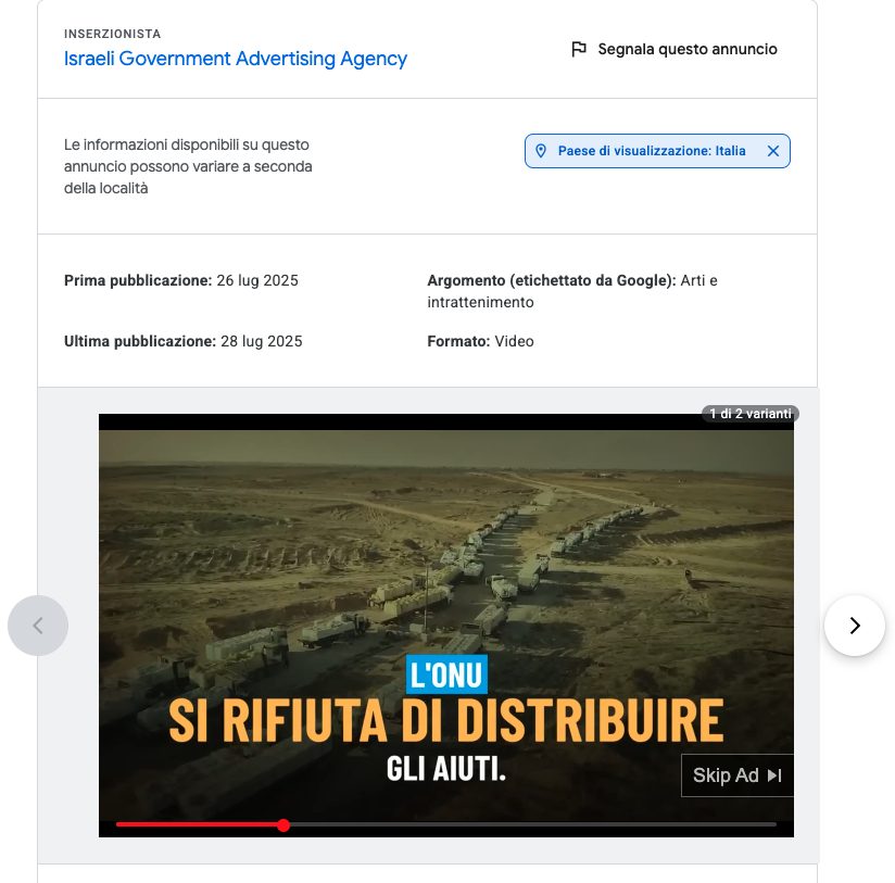 GOOGLE ADS | I video contro l’ONU