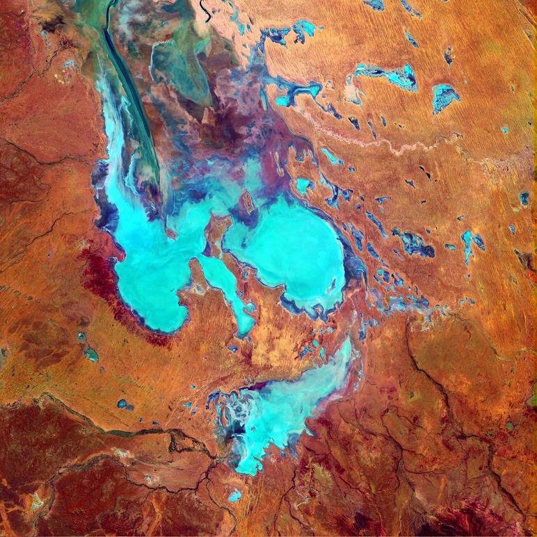 Il lago visto dallo spazio. Credit: NASA