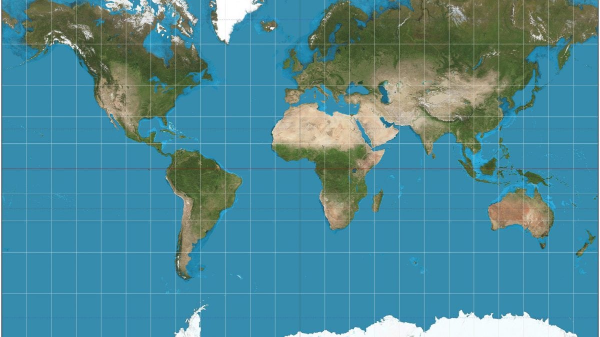 La mappa di Mercatore mostra l’Africa di dimensioni paragonabili a quelle della Groenlandia quando in realtà è 14 volte più grande del territorio artico