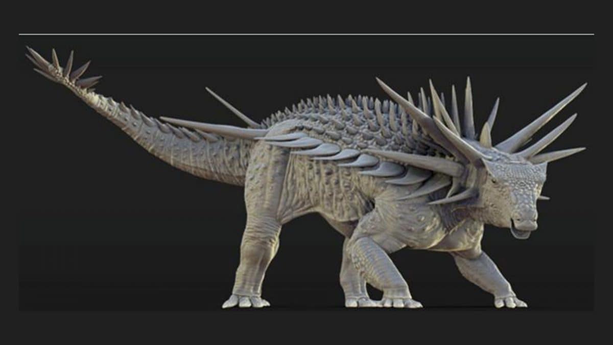 Ricostruzione del dinosauro corazzato. Credit: Matthew Dempsey