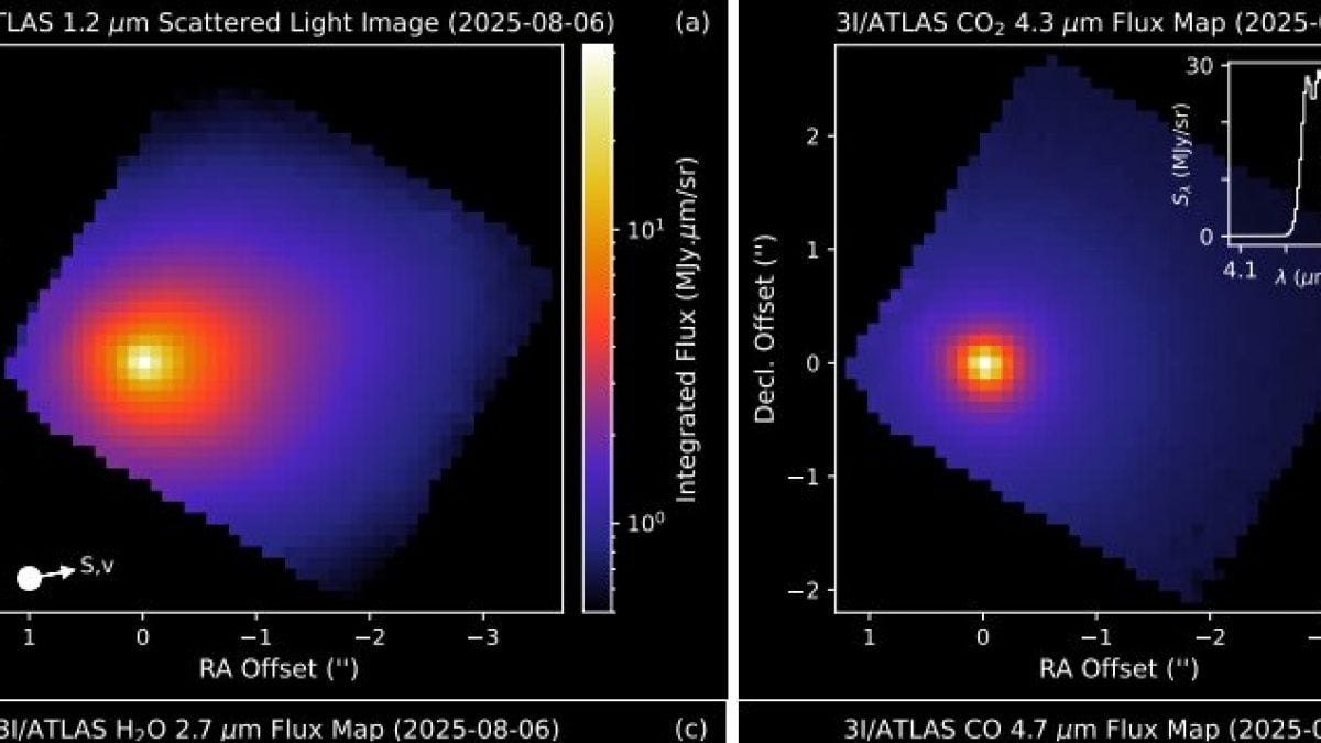 3I/ATLAS ripreso con il James Webb. Credit: ArXix/NASA