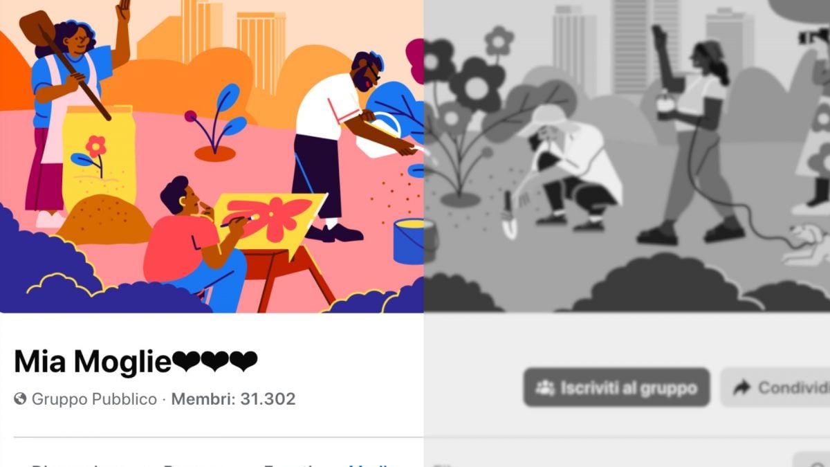 La copertina del gruppo Fb Mia Moglie, ora rimosso