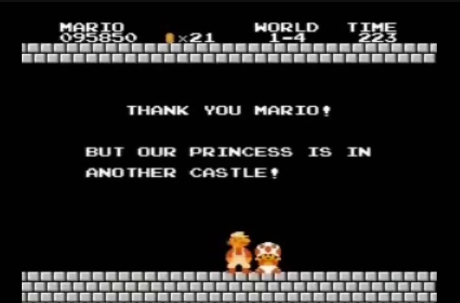 MARIO E PEACH | La celebre frase pronunciata da Toad in Super Mario Bros.
