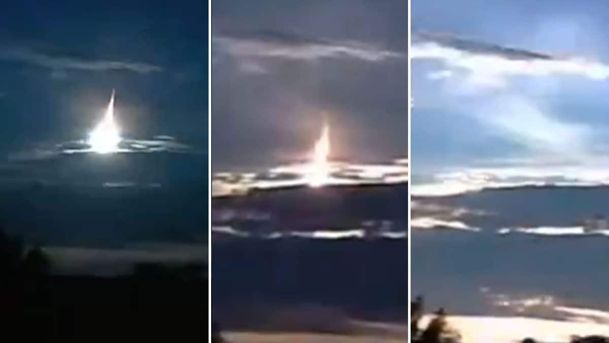 La palla di fuoco che ha attraversato il cielo notturno del Giappone, come vista da Kumamoto, Kyushu, negli screen del video ripreso da una dashcam di un’auto / Credit: X/@MARUBATU7