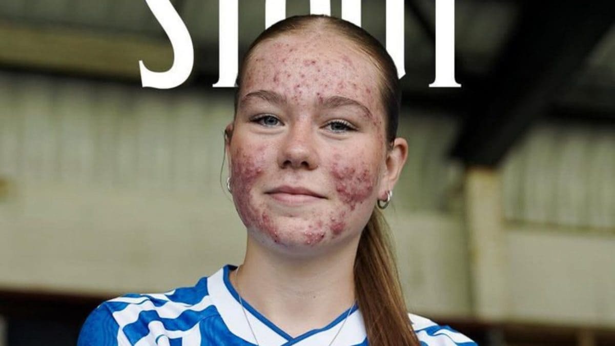 Skye Stout nel post pubblicato dal profilo della squadra femminile del Kilmarnock