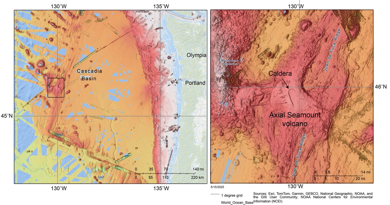 Il vulcano sottomarino Axial innanzi agli USA pronto a eruttare: cosa sta succedendo