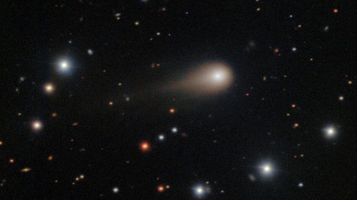La cometa aliena 3I/ATLAS. Credit: International Gemini Observatory/NOIRLab/NSF/AURA/Shadow the Scientist/ J. Miller &amp; M. Rodriguez/T.A. Rector/M. Zamani