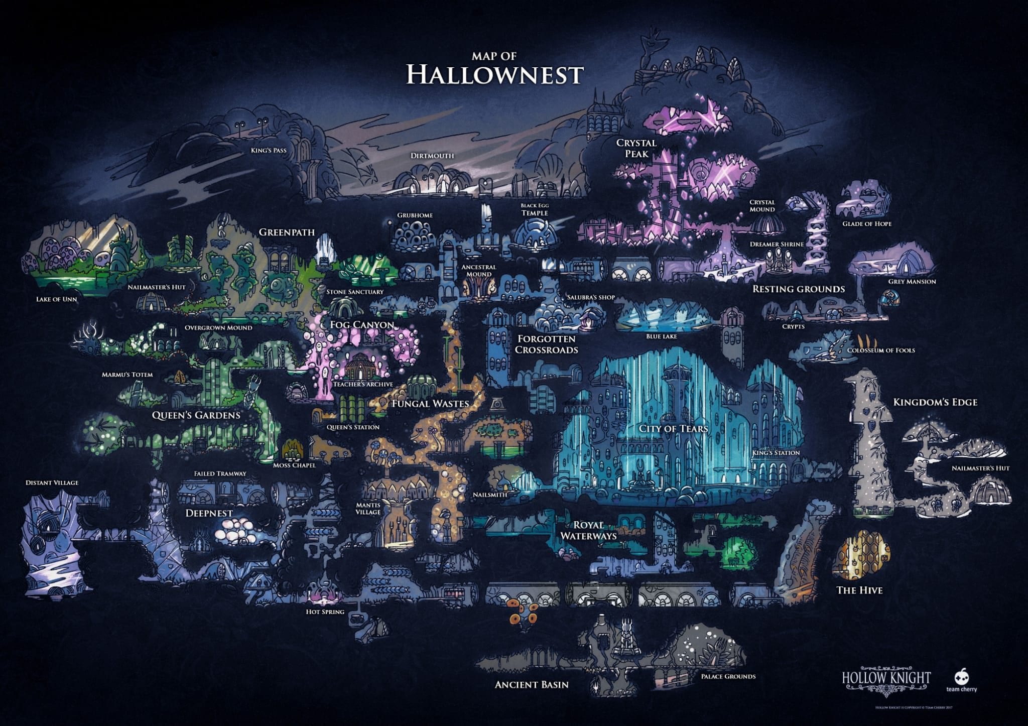 HOLLOW KNIGHT: SILKSONG | La mappa completa del primo Hollow Knight da scoprire gradualmente. Una dimostrazione del game design di qualità di Team Cherry.