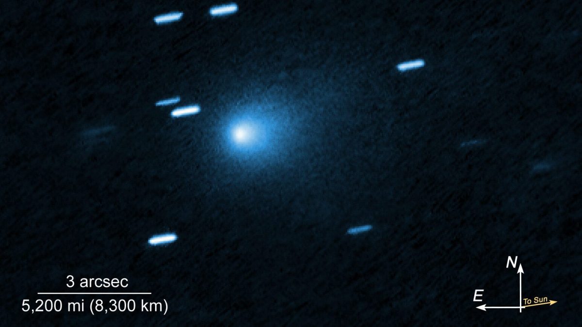 L’oggetto interstellare 3I/ATLAS ripreso col telescopio spaziale Hubble. Credit: NASA/ESA