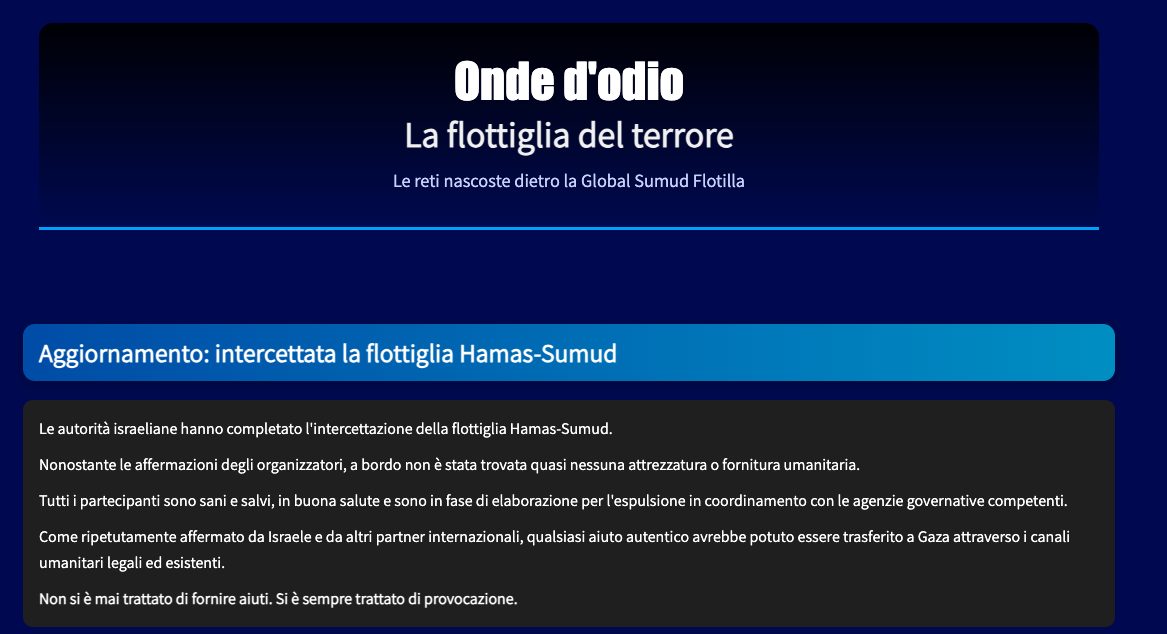 Il documento La flottiglia del terrore sponsorizzato da Israele