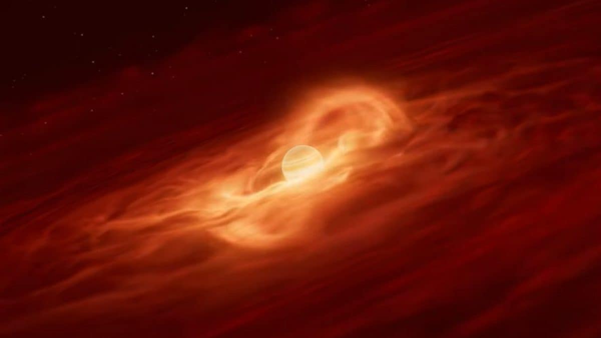 L’esopianeta in formazione Cha 1107–7626, vorace come una stella. Credit: ESO/L. Calçada/M. Kornmesser