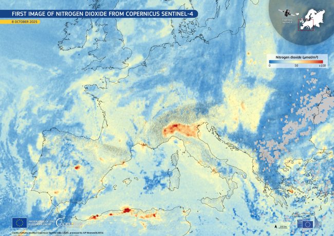 La mappa completa. Credit: European Union, Copernicus Sentinel–4 imagery