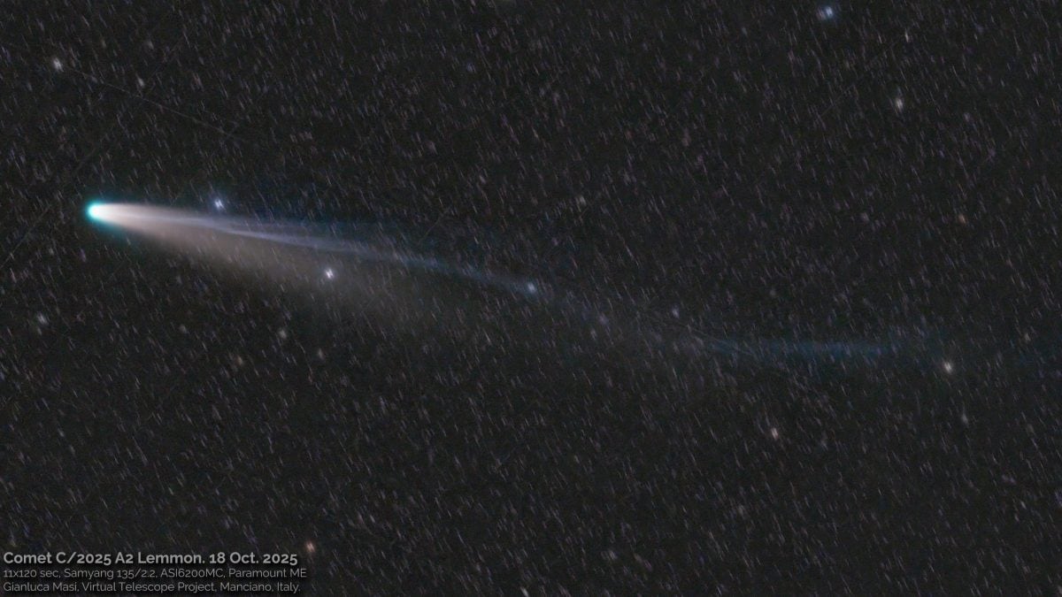 La cometa C/2025 A6 (Lemmon). Credit: Gianluca Masi/Virtual Telescope Project