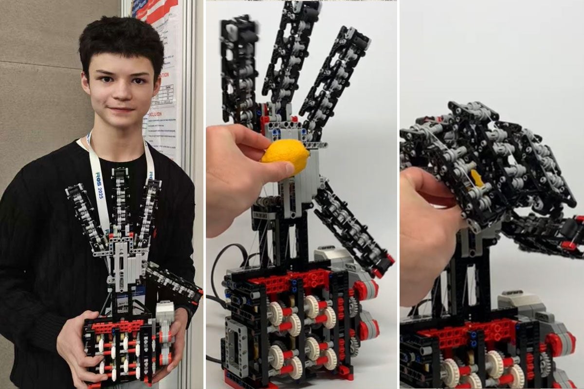 La mano robotica fatta solo di Lego da Jared Lepora, 16 anni: afferra oggetti e stupisce la comunità scientifica