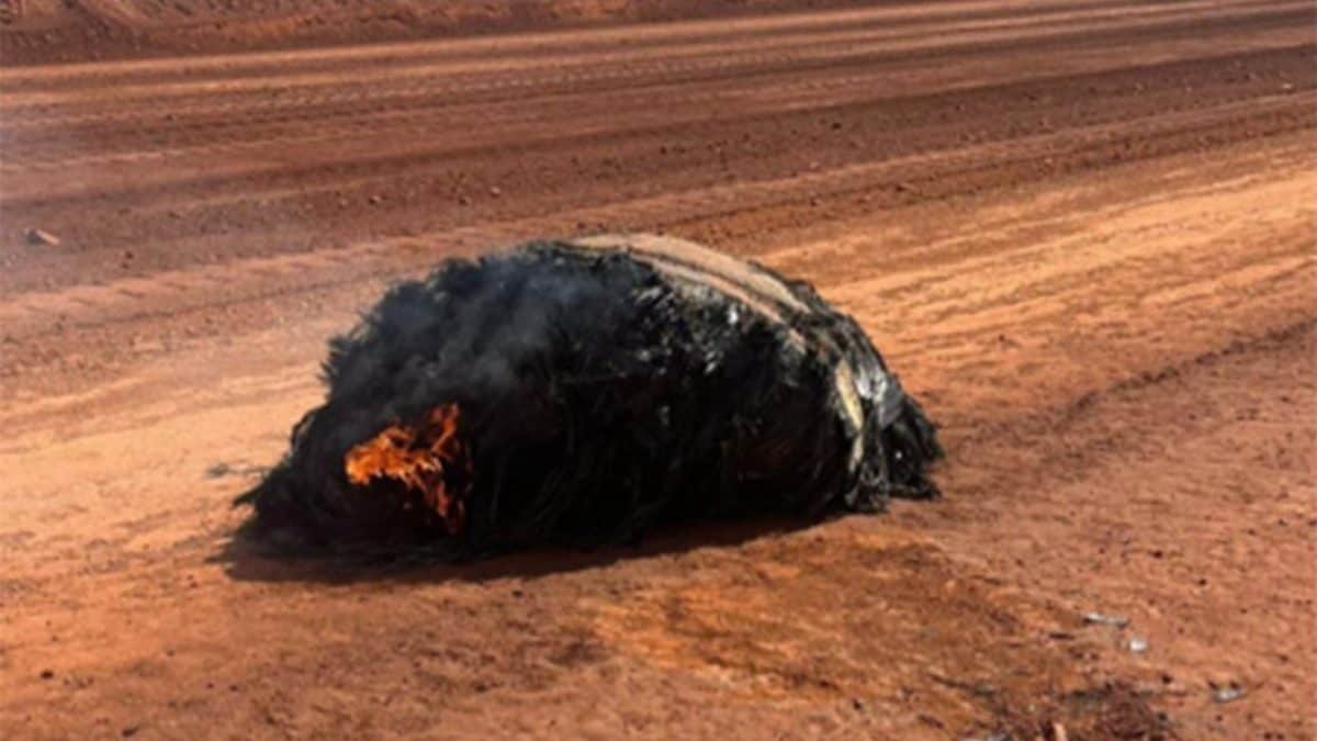 Il detrito rinvenuto in Australia. Credit: Polizia dell’Australia Occidentale, Distretto di Pilbara