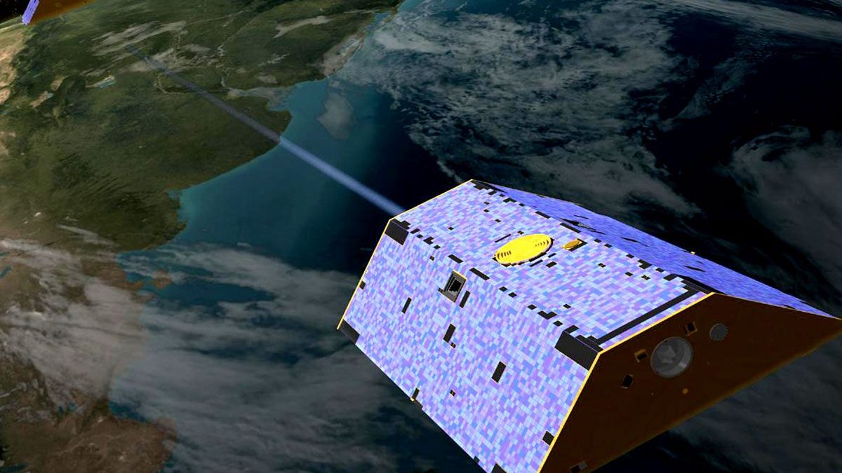 Illustrazione dei satelliti Grace, attivi tra il 2002 e il 2017 / Credit: NASA/JPL)