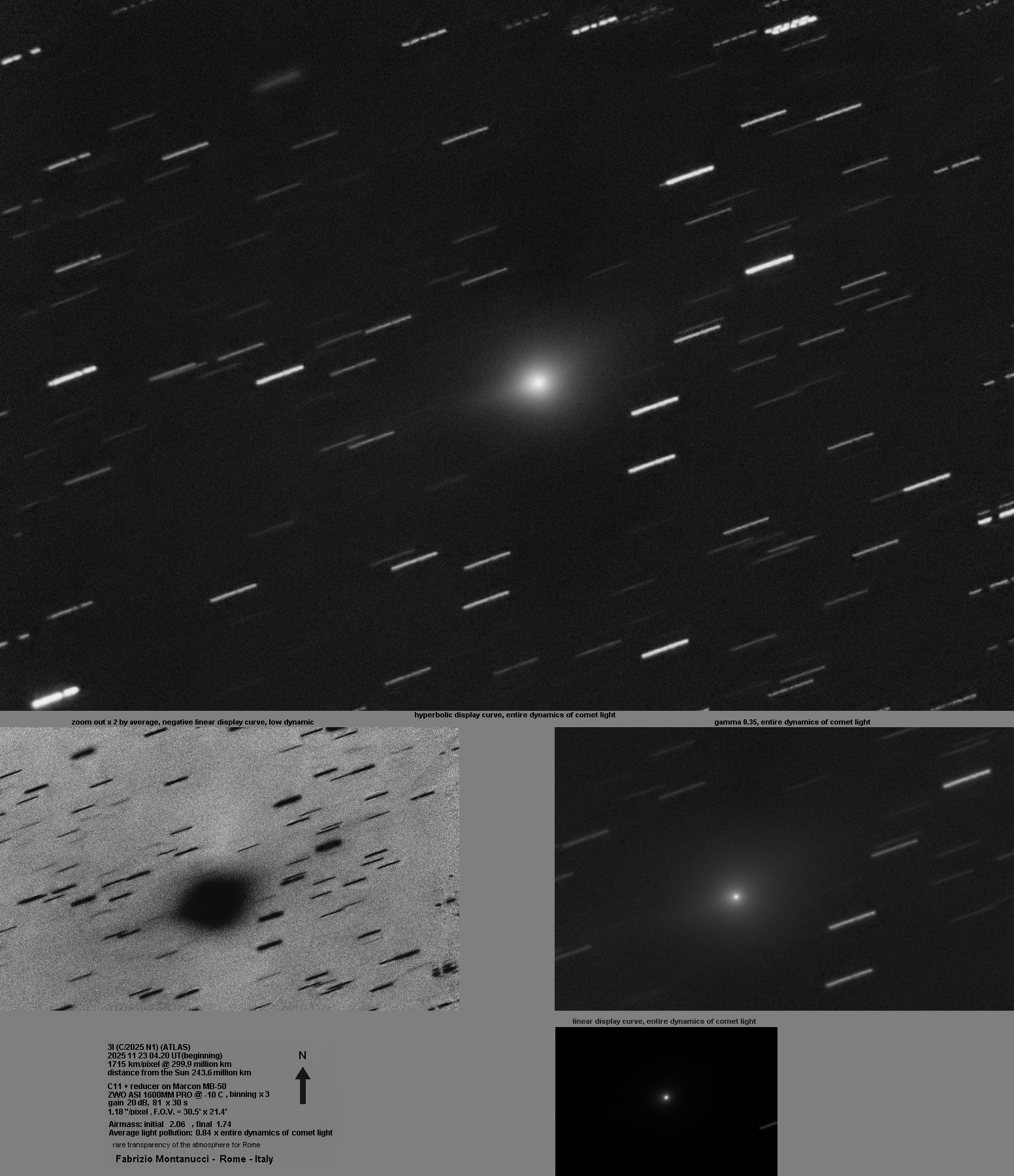 3I/ATLAS. Credit: Fabrizio Montanucci